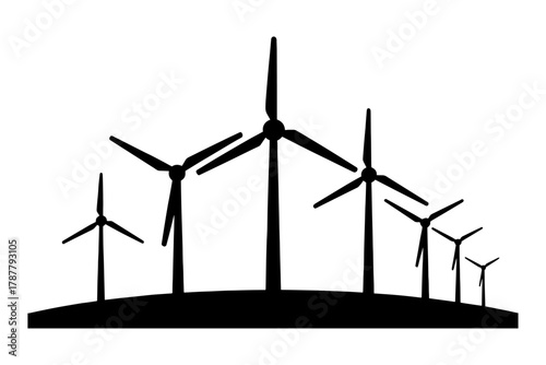 silhouette of wind turbines on the horizon promoting sustainable energy