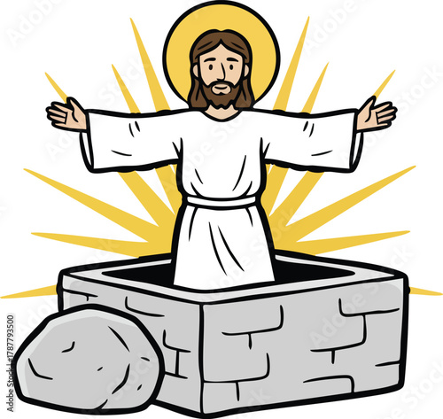 Resurrection of Jesus vector illustration 