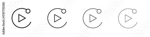 Replay icon outline symbol. Editable Stroke collection.