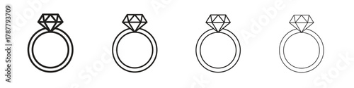 Ring icon outline symbol. Editable Stroke collection.