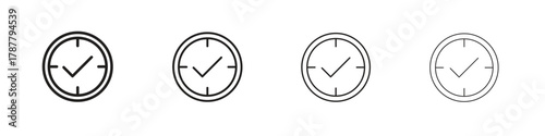 Save time icon outline symbol. Editable Stroke collection.