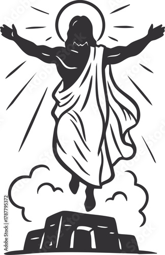 Resurrection of Jesus vector illustration 