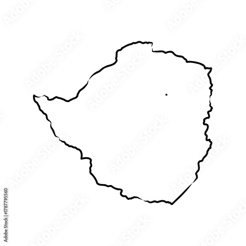 Zimbabwe map, vector sketch