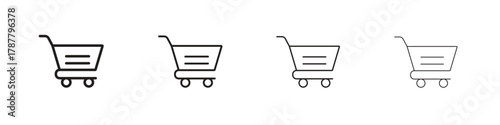 Shopping cart icon outline symbol. Editable Stroke collection.