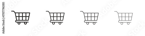 Shopping icon outline symbol. Editable Stroke collection.