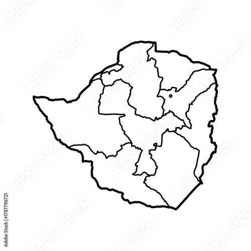 Zimbabwe map, vector sketch