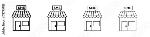 SME icon outline symbol. Editable Stroke collection.