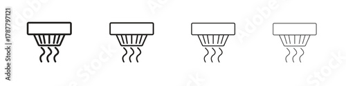 Smoke detector icon outline symbol. Editable Stroke collection.