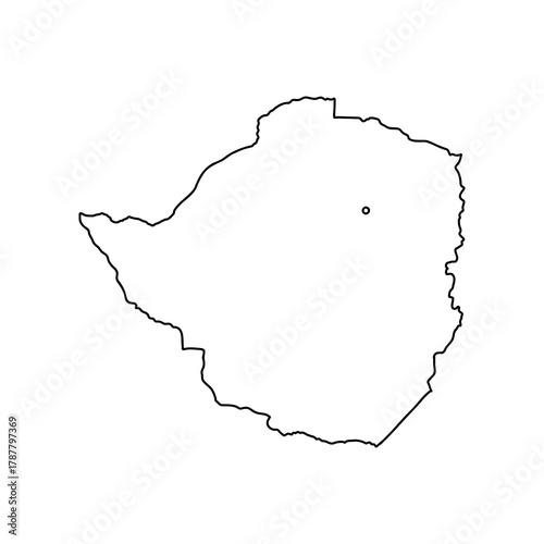 Zimbabwe map, vector sketch
