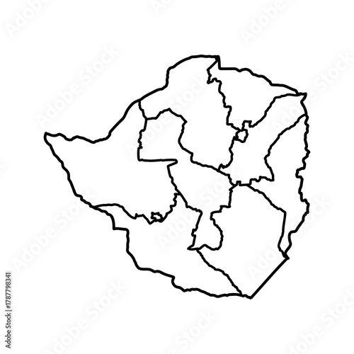 Zimbabwe map, vector sketch