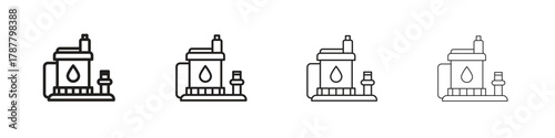 Sump pump icon outline symbol. Editable Stroke collection.