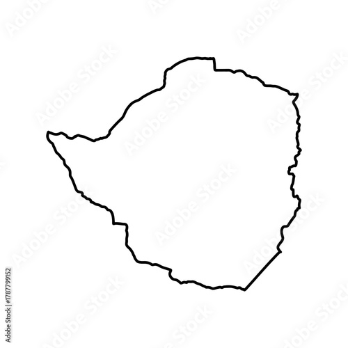 Zimbabwe map, vector sketch