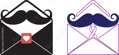 Mailbox with mustache symbol design for gentlemen concept and cause awareness