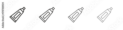 Toothpaste tube icon outline symbol. Editable Stroke collection.