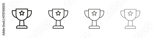Trophy icon outline symbol. Editable Stroke collection.