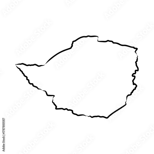 Zimbabwe map, vector sketch