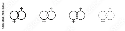 Unisex icon outline symbol. Editable Stroke collection.