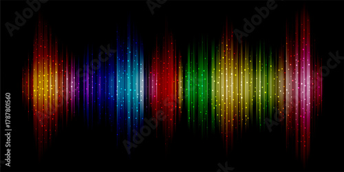Abstract banner with colourful sound waves design 