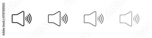 Volume icon outline symbol. Editable Stroke collection.