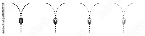 Zip icon outline symbol. Editable Stroke collection.