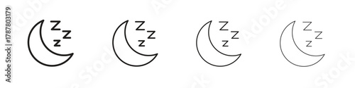 Zzz icon outline symbol. Editable Stroke collection.