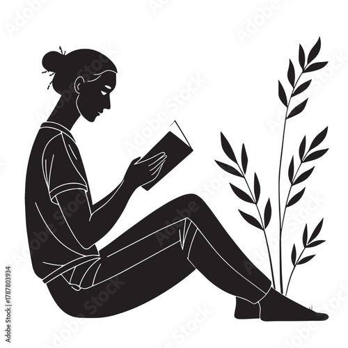 Black Self Care Sunday Silhouette Vector, High Quality Illustration on White Background