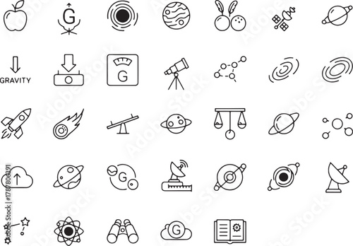 Collection of science and space icons