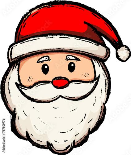 Święty Mikołaj grafika wektorowa. Ręcznie rysowana ilustracja.