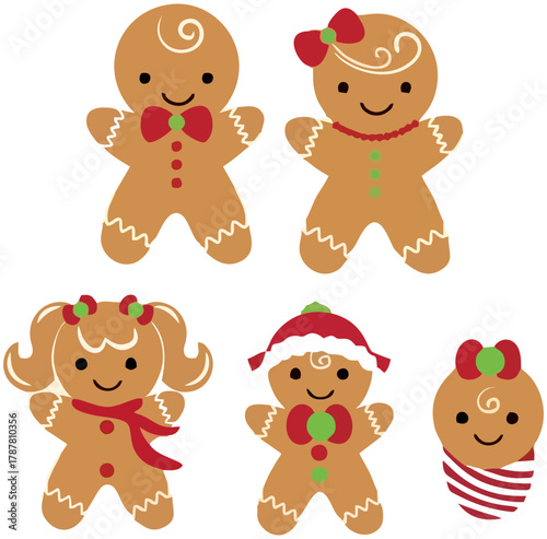Sett off Cute Gingerbread Coo...