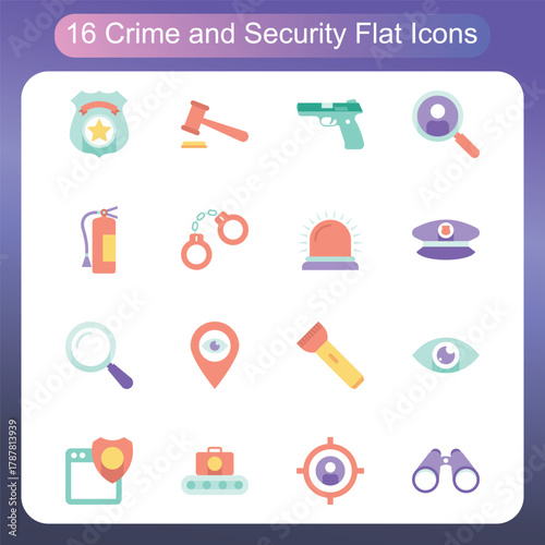 Police Investigation And Criminal Evidence Flat Icons Set 1

