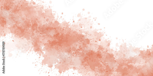 Orange watercolor paint brush. water colour texture for cards, Brushstrokes and splashes
