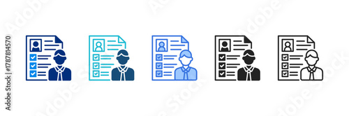  Employee Profile Icon Set Multiple Style Vector Illustration