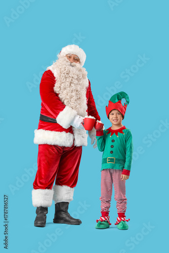 Santa Claus and cute little...
