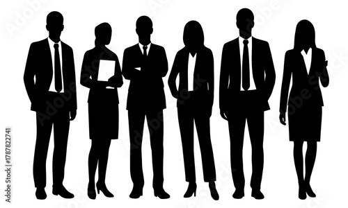 Business People Silhouettes Team Vector Set