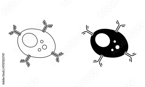 B-Cell lymphocyte with antibodies on the surface Icon