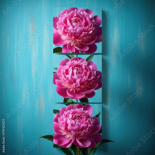 Fototapeta Naklejka Na Ścianę i Meble -  3d pink peonies