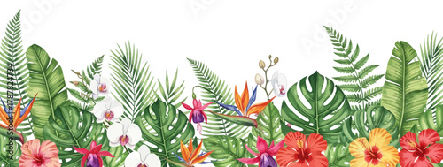 Watercolor Plants of tropical