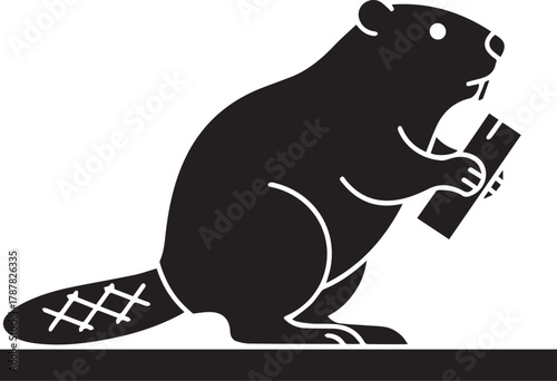 black bear vector illustration in cartoon style