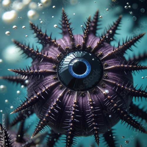 Makhluk air aneh dengan desain mata biru besar