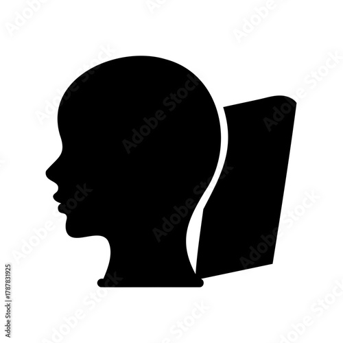 Human head silhouette profile icon; generic human identity Vector, illustration