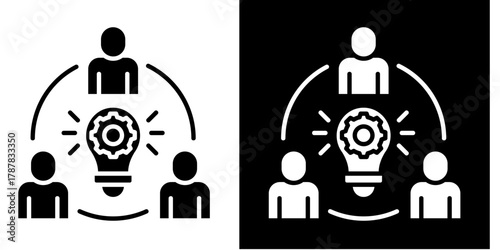 Teamwork  Icon Set White Style Collection