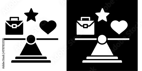 Work Life Balance  Icon Set White Style Collection