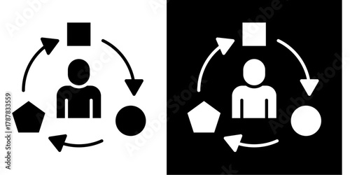 Adaptability  Icon Set White Style Collection