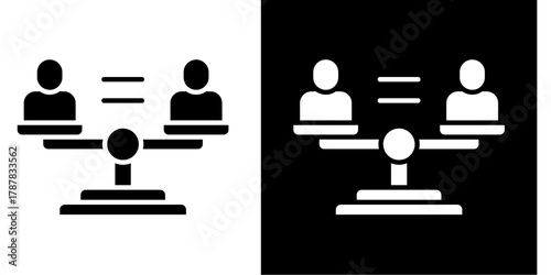 Equality  Icon Set White Style Collection