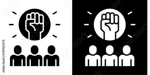 Empowerment  Icon Set White Style Collection