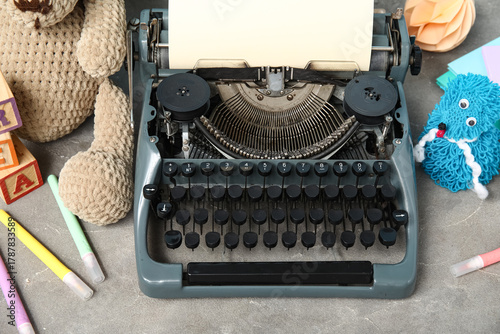 Vintage typewriter and knit...