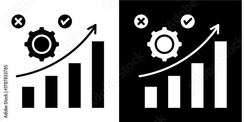 Data Driven Decisions  Icon Set White Style Collection