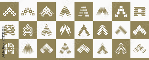 Luxury stripe abstract shape letter A logo bundle