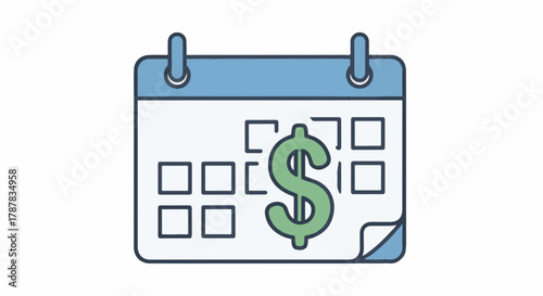 Calendar with dollar sign symbol representing financial planning and budgeting.