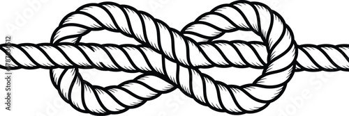 Infinity knot symbol nautical rope connection stability vector, endless loop design